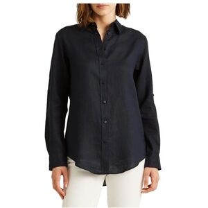 Lauren Ralph Lauren Linen Shirt Navy Blue (S)